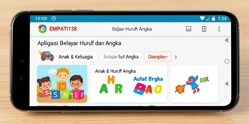 Tampilan antarmuka aplikasi EMPATI138 yang ramah anak.