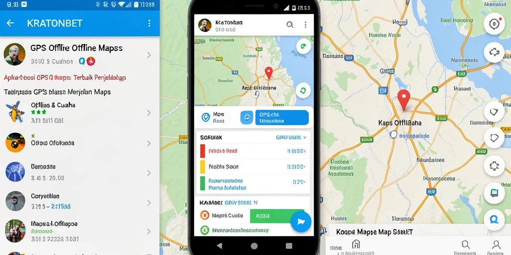 Tampilan antarmuka KRATONBET untuk navigasi GPS Offline Maps.