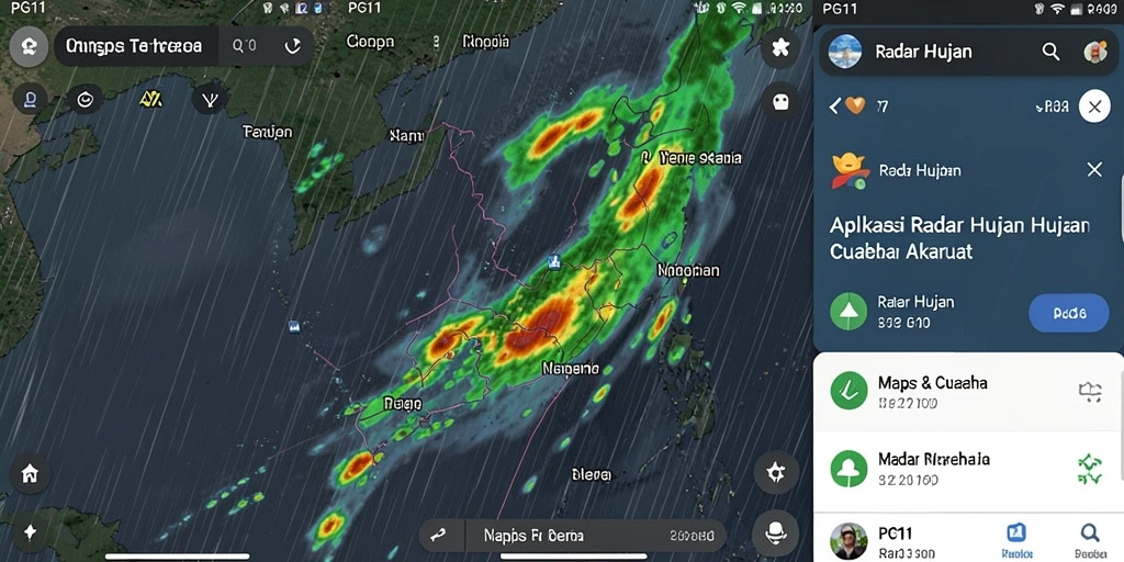 Tampilan antarmuka PG11 yang interaktif dan informatif untuk radar hujan.