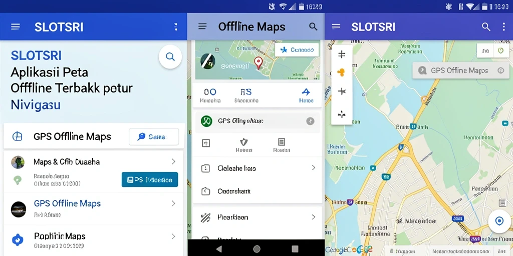 Antarmuka aplikasi SLOTSRI menampilkan peta offline yang jelas dan informatif.