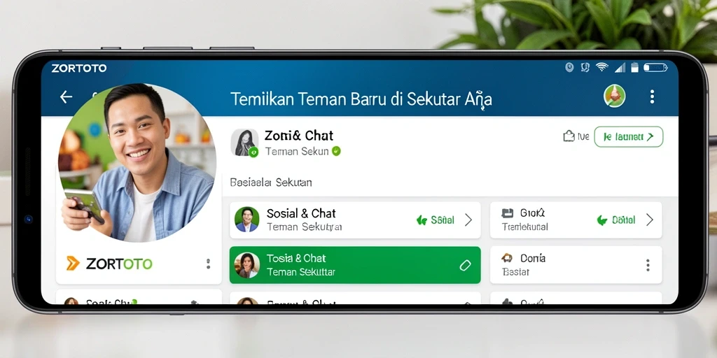 Tampilan antarmuka ZORTOTO saat mencari teman baru.