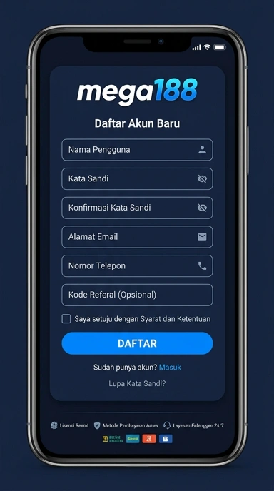 Panduan Registrasi Akun Baru mega188 untuk Android